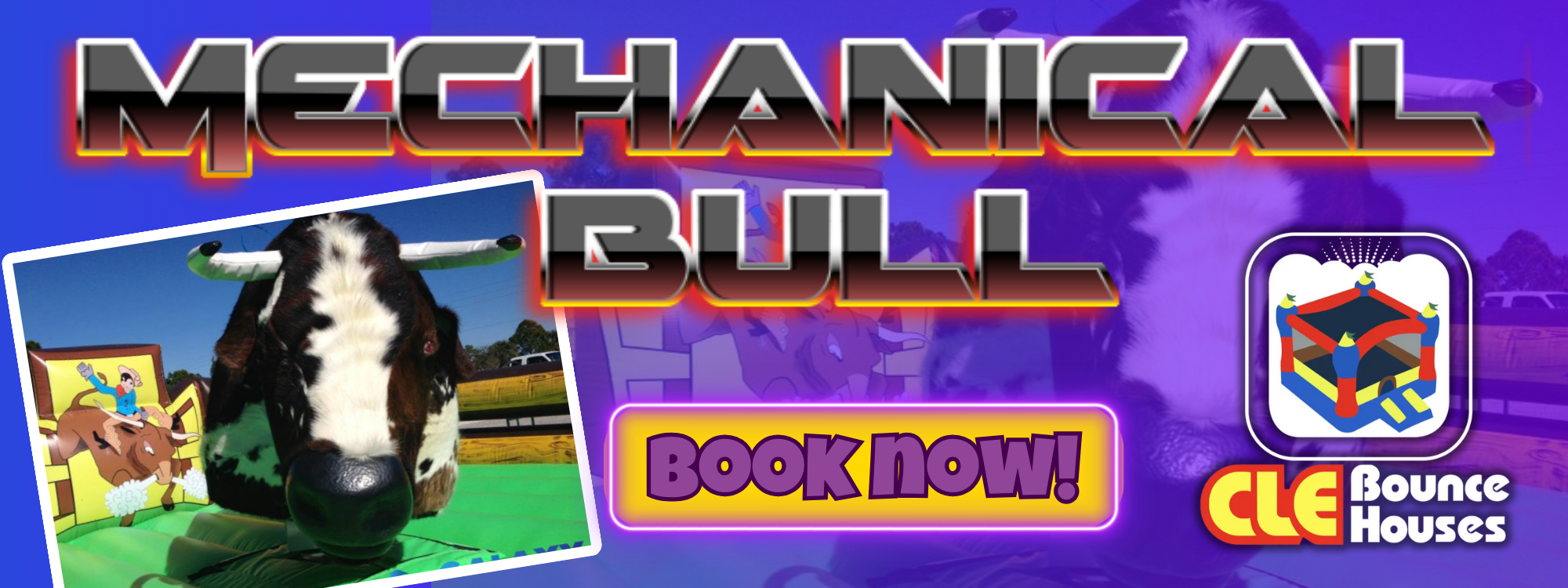 Mechanical Bull Rentals in Cleveland OH - CLE Bounce Houses (2000 x 750 px)