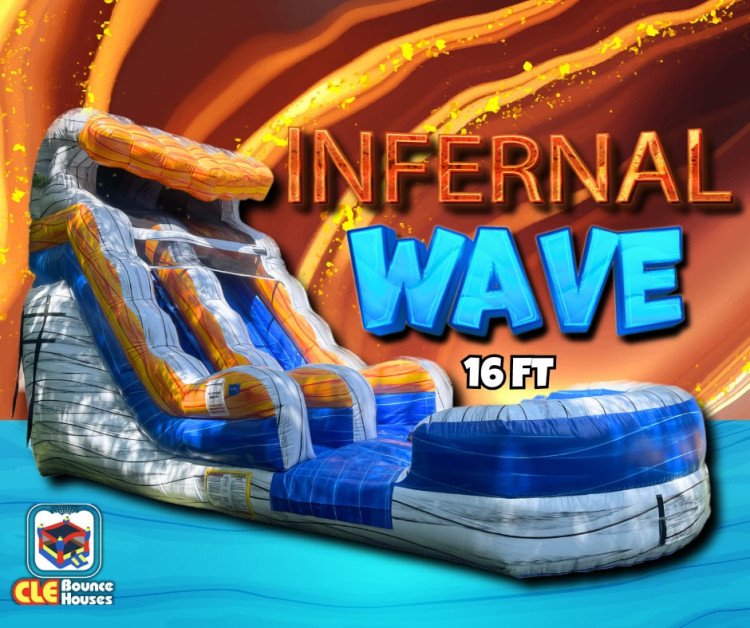16ft Infernal Wave Single Lane Water Slide