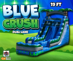 19ft Blue Crush Double Lane Water Slide