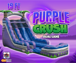 19ft Purple Crush Double Lane Water Slide
