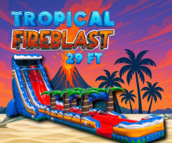 29ft Tropical Fire Blast Dual Lane Water Slide *All Weekend*