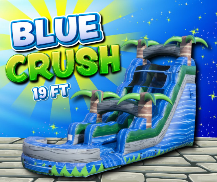 19ft Blue Crush Single Lane Water Slide