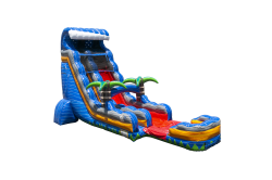 24ft Tropical Fire Blast Single Lane Water Slide