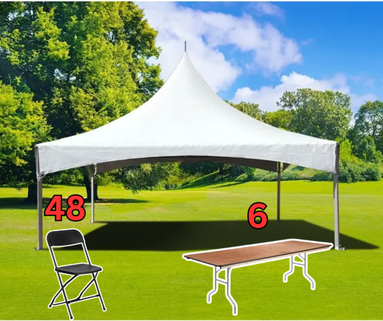 20ft x 20ft tent party package with tables and chairs, Westlake OH